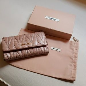 Miu Miu | blush pink leather wallet